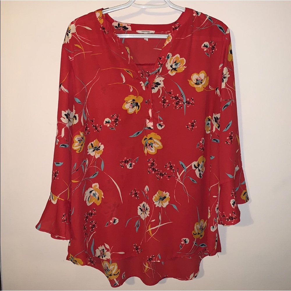 Maurices Floral Flared Sleeve Blouse